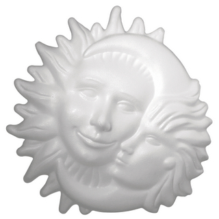 Soleil-et-lune en polystyrene<br />26 cm ø