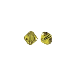 Perles cristal Swarovski toupie 4 mm ø. <br />jaune d`or