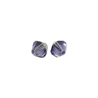 Perles cristal Swarovski toupie 4 mm ø. <br />bleu-violet