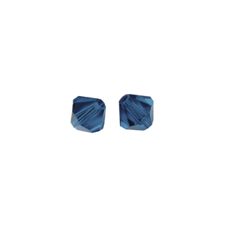 Perles cristal Swarovski toupie 4 mm ø. <br />bleu nuit
