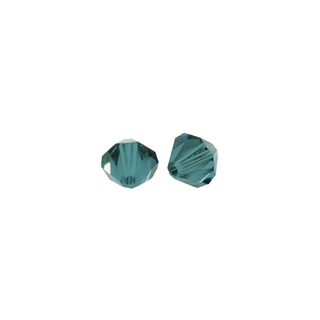 Perles cristal Swarovski toupie 4 mm ø. <br />turquoise d`Inde