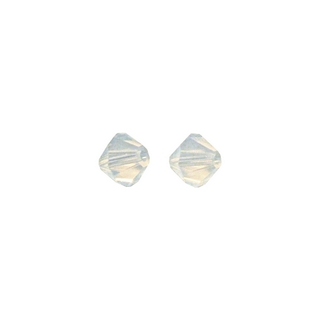 Perles cristal Swarovski toupie 4 mm ø. <br />blanc opal