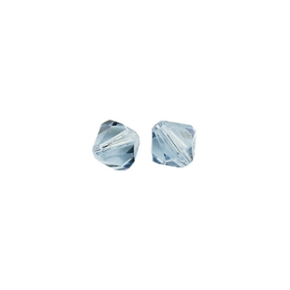 Perles cristal Swarovski toupie 6 mm ø. <br />aigue-marine