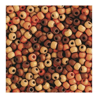 Perles en bois, mates, 4 mm<br />Teintes brunes