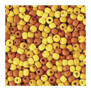 Perles en bois, mates, 4 mm<br />Teintes jaunes