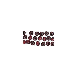 Perles en bois, polies, 6 mm ø, rondes<br />rouge brun