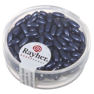 Olives de cire, 6x3 mm<br />bleu fonce