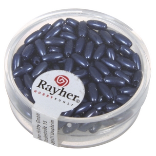 Olives de cire, 6x3 mm<br />bleu fonce