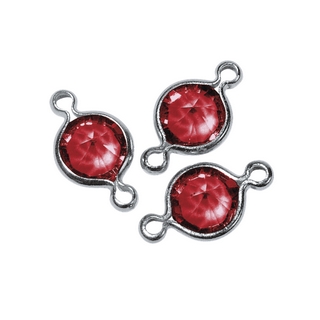 Accessoires bijoux Swarovski rond, 2 oeuillets, 11 mm<br />rouge classique