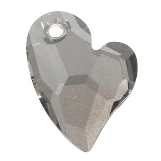 Breloque Swarovski cristal facette  17mm Devoted 2 U Heart<br />gris acier