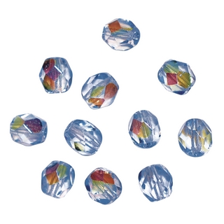 Perles transparentes en verre depolis 6 mm ø Irisees<br />amethyste