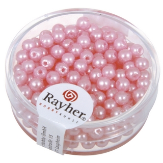 Perles de cire, 4 mm ø<br />rose