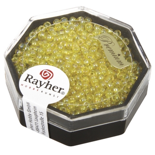 Premium-rocailles, 2,2 mm ø transparent<br />jaune lumineux