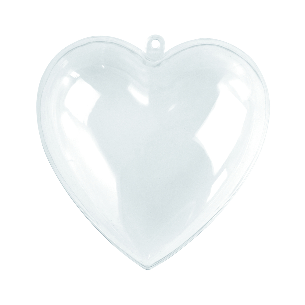 Coeur en plastique<br />2 parties, 10 cm