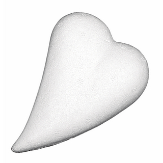 Coeur en polystyrene, forme de goutte 12x8,5 cm, plat