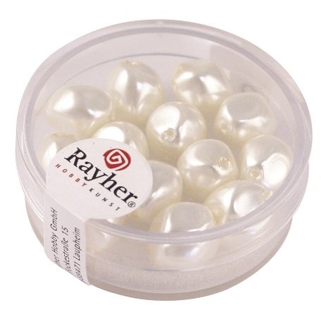 Perle Renaissance 9 mm ø. boîte 13 pces blanc