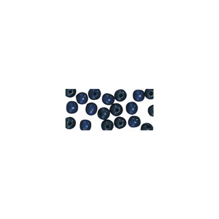 Perles en bois, polies, 14 mm ø, rondes bleu fonce