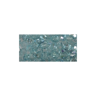 Perle facettee en verre, 4 mm ø irisée turquoise