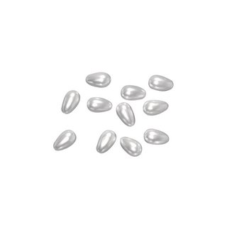 Gouttes en plastique, 6x10 mm blanc