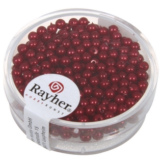 Perles de cire, 3 mm ø rouge