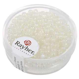 Perles de cire, 3 mm ø blanc irise