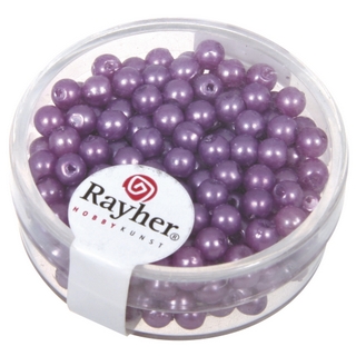 Perles de cire, 4 mm ø lilas fonce