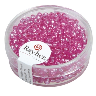 Rocailles,2,6 mm ø,av,garniture d'argent rose fonce, pas lavable