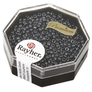 Premium-rocailles, 2,2 mm ø metallic anthracite, boîte 8 g