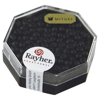 Miyuki-Perle-Drop, opaque, givree ø 3,4 mm noir