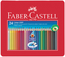 FABER-CASTELL crayons de couleur COLOUR GRIP 2001, étui en bte.