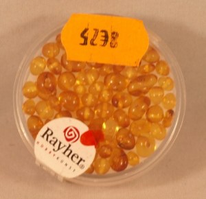 Perle baroque ambre jaune, 2-4 mm a¸, boite 3 g, jaune