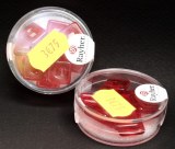 Perles carres en verre, 12x12 mm, boite 12 pces,  rouge tuile