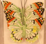 Papillon en plumes, 6 cm, sct.-LS 3 pces, vert clair