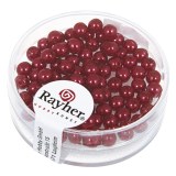 Perles en verre "Renaissance". 4 mm ø boîte 85 pces rouge classique