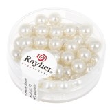 Perles en verre "Renaissance". 6 mm ø boîte 45 pces blanc