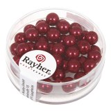 Perles en verre "Renaissance". 6 mm ø boîte 45 pces rouge classique
