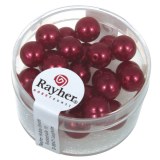 Perles en verre "Renaissance". 8 mm ø boîte 25 pces rouge classique