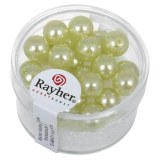 Perles en verre "Renaissance". 8 mm ø boîte 25 pces vert tilleul