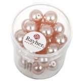 Perles en verre "Renaissance". 10 mm ø boîte 35 pces rose coquille