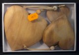 Kit de pendentifs en bois: Coeur, 5, 7, 10 cm, kit 3 tailles
