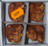 Set d'ecureuils en ceramique, 6 cm, set 4 pces