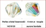 Perles cristal Swarovski -  4 mm a¸ - toupie - aurore boreale 