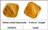 Perles cristal Swarovski -  4 mm a¸ - toupie - corail 