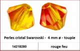 Perles cristal Swarovski -  4 mm a¸ - toupie - rouge feu 