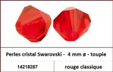Perles cristal Swarovski -  4 mm a¸ - toupie - rouge classique 