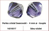 Perles cristal Swarovski -  4 mm a¸ - toupie - bleu-violet 