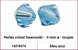 Perles cristal Swarovski -  4 mm a¸ - toupie - bleu azur 
