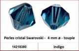 Perles cristal Swarovski -  4 mm a¸ - toupie - indigo 
