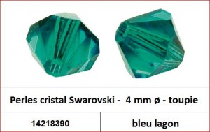 Perles cristal Swarovski -  4 mm a¸ - toupie - bleu lagon 