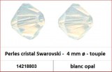 Perles cristal Swarovski -  4 mm a¸ - toupie - blanc opal 